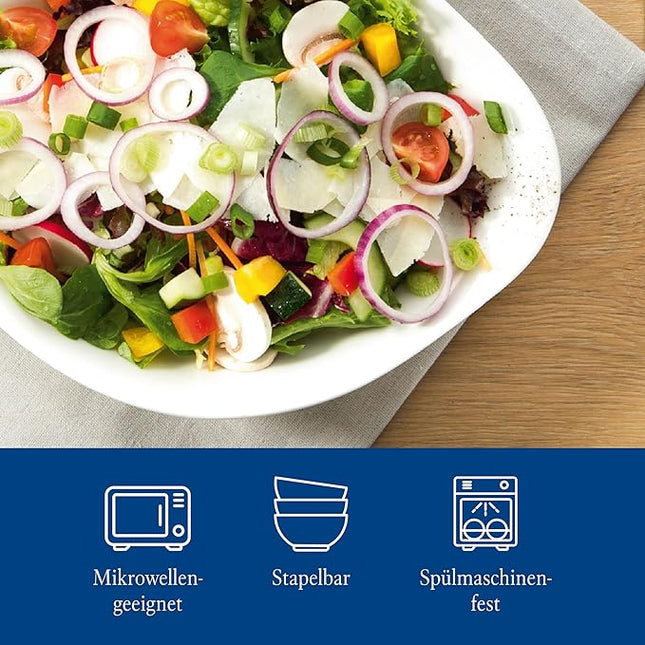 Villeroy & Boch VAPIANO Salad Bowl, 2 Pieces, Premium Porcelain, White