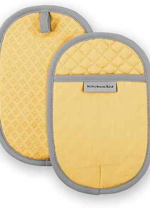 KitchenAid Asteroid Pot Holder 2-Pack Set, Buttercup Yellow, 6.5"x10"