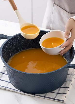 Country Kitchen Non-Stick Cast Aluminum Cookware Set - Durable Kitchen Cookware for Everyday Cooking, Navy, 11 Pc.