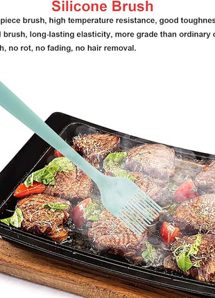 Silicone Spatulas Set, Rubber Spoon Spatula Heat Resistant Spoonula One Piece Design Seamless Spatula Non-Stick Scrapers Baking Mixing Tool (Light Green)