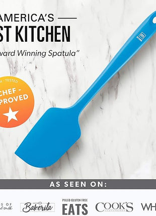 DI ORO Silicone Spatula Set - Rubber Kitchen Spatulas for Baking, Cooking, & Mixing - 600°F Heat-Resistant & BPA Free Silicone Scraper Spatulas for Nonstick Cookware - Dishwasher Safe (3pc, Blue)
