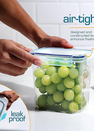 14 PCS Airtight Food Storage Containers with Lids set, BPA Free Leak-proof Kitchen and Pantry Organization Canisters for Cereal, Pasta, Dry Food, Flour Sugar, Stackable, Free Label, Marker, Scoop