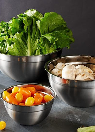 Mixing Bowls with Lids Set, Stainless Steel Mixing Bowls with Airtight Lids, Nesting Mixing Bowl Set for Space Saving Storage, Ideal for Cooking, Baking, Prepping & Food Storage