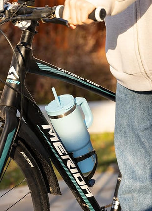 BJPKPK 40 oz Stainless Steel Tumbler With Handle Insulated Tumblers With 2 Straw Travel Coffee Mug With Lid,Turquoise