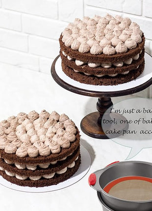 Silicone Baking Mats, 2 PCS Round Silicone Mats for 9 Inch Cake Pan, Non-Stick Reusable Cookie Sheet Liners for Baking Pans for Cake/Bread/Pizza/Macaron/Pastry/Cookie/Bun/Pie