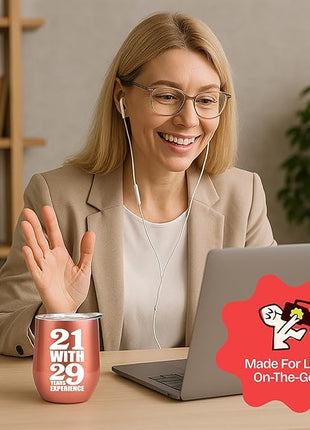 KLUBI Birthday Gifts for Women - Sometimes You Forget You're Awesome 12oz Funny Wine Tumbler With Lid and Straw Self Care Gift for Women Farewell Gifts for Coworkers College Care Package for Girls