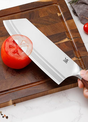 MSY BIGSUNNY 7-PCS Kitchen Knife Set, German Stainless Steel for Chef Knife Set with Pakkawood Handle, Perfect Cutlery Set Gift