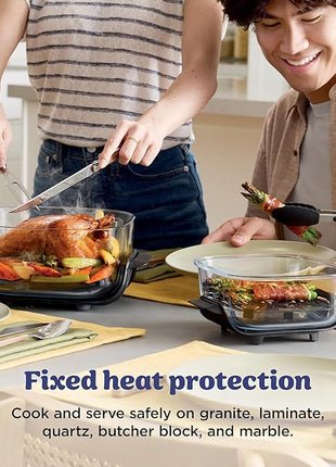 Ninja | Air Fryer | Crispi 4-in-1 Portable Cooking System | 4QT & 6 Cup Glass Containers, Crisper Plates & Storage Lids Included | Microwave, Freezer & Dishwasher Safe | Frosted Lilac | FN101PR