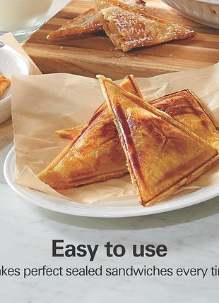 Hamilton Beach Electric Sealed Sandwich Maker Grill with PFAS-Free Nonstick Plates, Makes Stuffed French Toast, Omelets, Compact & Easy to Store, Black (25430G) (Pack of 2)