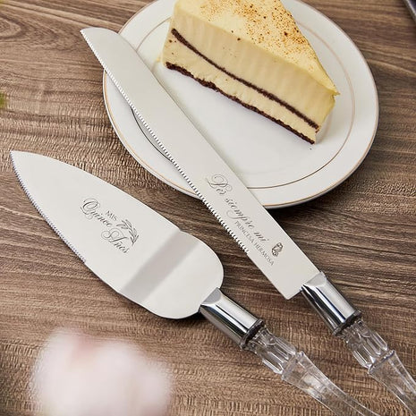 AW BRIDAL Mis Quince Años Quinceanera Cake Knife and Server Set, Sweet 15 Birthday Cake Cutting Set Cake Spatula 15years Stainless Steel Cake Servering Set, Silver