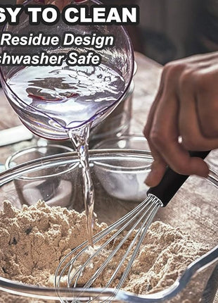 Anaeat Stainless Steel Kitchen Whisk Set of 5, Milk and Egg Beater Blender with Thick Wire for Whisking, Cooking, Baking, Beating and Stirring - 5"+7" Mini Whisk and 8.5''+10.5''+12'' Balloon Whisks