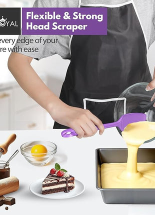 Silicone Spatula Set - 4-Piece Rubber Spatulas Silicone Heat Resistant 600°F for Everyday Task - Seamless Design Kitchen Spatulas for Nonstick Cookware - Purple