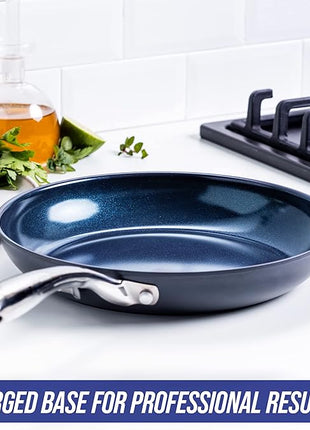 Blue Diamond Cookware Hard Anodized Ceramic Nonstick, 10" Frying Pan Skillet, PFAS-Free, Dishwasher Safe, Oven Safe, Grey