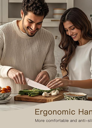 Astercook Knife Set, 13 Pieces Kitchen Knives Set with Healthy Anti-Rust Coating, Dishwasher Safe, Stainless Steel Chef Knife Sets with 6 Blade Guards, Perfect Holiday Gifts for Kitchen