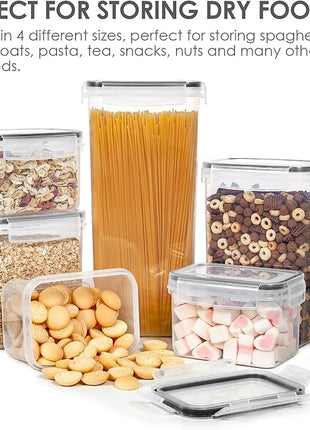Vtopmart Airtight Food Storage Containers Set with Lids, 15pcs BPA Free Plastic Dry Food Canisters for Kitchen Pantry Organization and Storage, Dishwasher safe,Include 24 Labels, Black