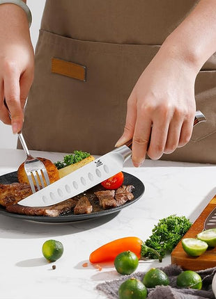 MSY BIGSUNNY Steak Knife Set, 4-Piece, German Steel 5-Inch Blade, High-end Ergonomic Handle Steakhouse Knife Set (Steak Knife Set 5")