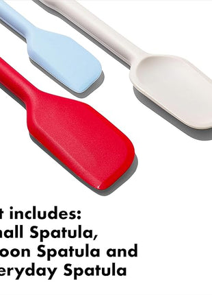 OXO Good Grips 3 Piece Silicone Spatula Set, One Size, Multi, Multicolor