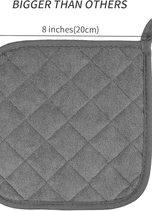 Pot Holders Cotton Made Machine Washable Heat Resistant Potholder, Pot Holder, Hot Pads, Trivet for Cooking and Baking (5, Dark Grey)