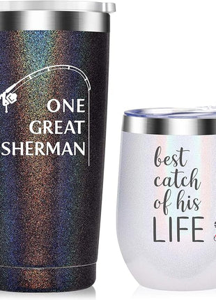 Wedding Anniversary for Couple Friend Lovers Cups Stainless Steel Wine Tumbler Travel Mug with Straw and Lid,2 Pack