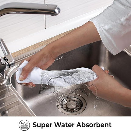 Urban Villa Kitchen Towels Set of 6 fall dish towels for kitchen 100% Cotton White Color Dish Cloths 20''X30'' Large Multi-Purpose Kitchen Hand Towels Highly Absorbent Kitchen Towels with hanging Loop