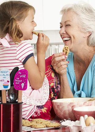 3 Piece Fun Silicone Spatula Gift Set with lovely bow and photo gift card. Easy clean, durable, high temperature and stain resistant. Bamboo handles. Great for gifts, baking, cooking, sauteing.