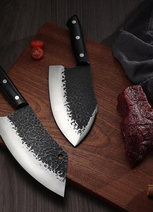 Golden Bird Butcher Knife Set - 13pcs Chef Knife Set Hand Forged Knives for Kitchen, Sharp Japanese Knives Sets for Meat Cutting, Camping, BBQ, Christmas Gifts for Men Women