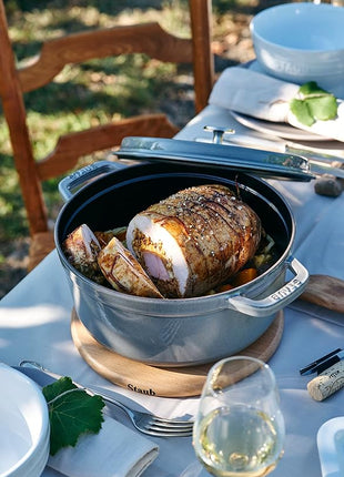 STAUB Cast Iron Roaster/Cocotte, Round, 26 cm, 5 L, Graphite Grey