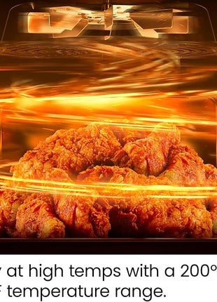 CHEFMAN Small Air Fryer Healthy Cooking, 3.6 Qt, Nonstick, User Friendly and Dual Control Temperature, w/ 60 Minute Timer & Auto Shutoff, Dishwasher Safe Basket, Matte Black, Cookbook Included