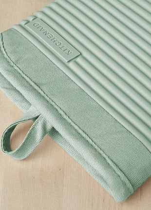 KITCHENAID Ribbed Soft Silicone Oven Mitt 2-Pack Set, 7.5"x13", Pistachio