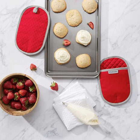 KitchenAid Asteroid Pot Holder 2-Pack Set, Fire Red, 6.5"x10"