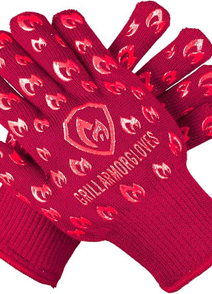 Grill Armor Oven Gloves – 932°F Heat, Fire & Cut Resistant Mitts for BBQ, Grill, Cooking, Grilling, Baking, Smoker & Fire Pit