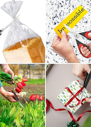 iBayam 3-Pack 8.5"Kitchen Scissors All Purpose Heavy Duty with Protective Sheath, Soft Grip Comfort Handle, Dishwasher Safe Kitchen Utensils Gadgets Set, Stainless Cooking Meat Poultry Food Shears