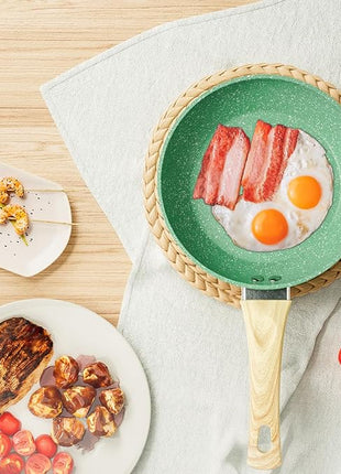 Innerwell Nonstick Frying Pan Skillet, 8 Inch Non Stick Egg Pan Omelet Frying Pans 100% PFOA-Free, Non-Toxic Healthy Cooking Pan, Induction Compatible