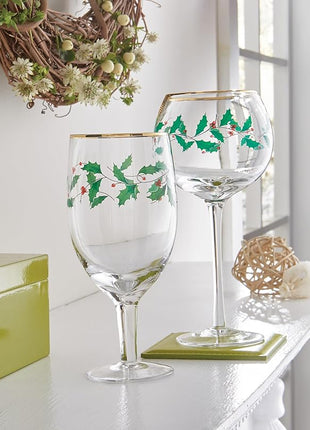 Lenox 849606 Holiday 4-Piece Iced Beverage Glass Set, Christmas Dinnerware, Hosting