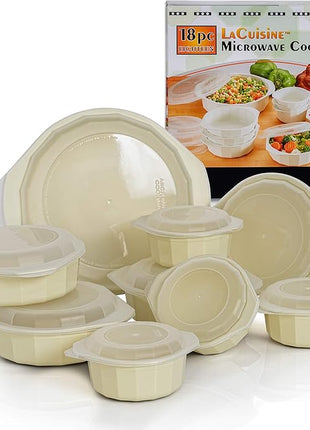 LaCuisine 18 Piece Microwave Cookware Set, White