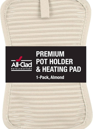 All-Clad Premium Pot Holder & Hot Pad: Heat Resistant to 500 Degrees - 100% Cotton, 10"x6.25" Hot Pad for Kitchen and Barbeque, (1-Pack), Almond
