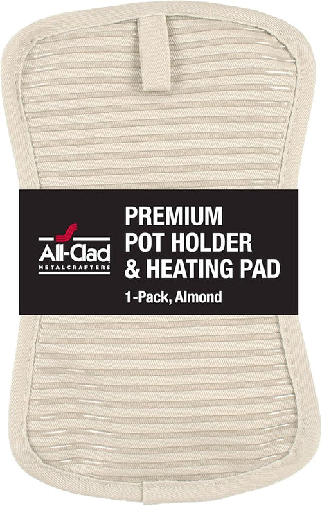 All-Clad Premium Pot Holder & Hot Pad: Heat Resistant to 500 Degrees - 100% Cotton, 10"x6.25" Hot Pad for Kitchen and Barbeque, (1-Pack), Almond