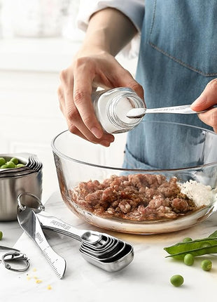 Spring Chef Stainless Steel Measuring Cups & Spoons Set of 20 with Leveler, Nesting 7 Metal Measuring Cups & 13 Spoons for Dry & Liquid Ingredients, Dishwasher Safe Kitchen Tools for Cooking & Baking