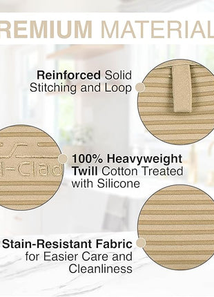 All-Clad Premium Pot Holder & Hot Pad: Heat Resistant to 500 Degrees - 100% Cotton, 10"x6.25" Hot Pad for Kitchen and Barbeque, (2-Pack), Cappuccino