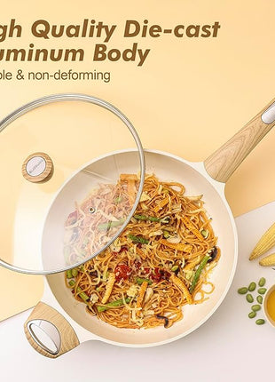 SENSARTE Ceramic Cookware Set, Pots and Pans Set Non stick, 14-Piece Induction Cookware, Non toxic Healthy Non Stick Kitchen Cooking Set, with Frying Pans Set, PFAS PTFE PFOA PFOS Free