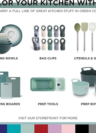 COOK WITH COLOR Silicone Cooking Utensils, Kitchen Utensil Set, Easy to Clean Silicone Kitchen Utensils, Cooking Utensils for Nonstick Cookware, Kitchen Gadgets Set, 10 Pieces, Green