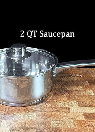 Concord Cookware 7-Piece Stainless Steel Cookware Set, includes Pots and Pans