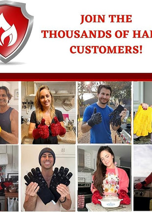 Grill Armor Oven Gloves – 932°F Heat, Fire & Cut Resistant Mitts for BBQ, Grill, Cooking, Grilling, Baking, Smoker & Fire Pit