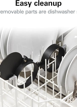 Hamilton Beach Breakfast Sandwich Maker with Egg Cooker Ring, Customize Ingredients, Perfect for English Muffins, Croissants, Mini Waffles, Perfect White Elephant Gifts, Black (25477)