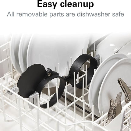 Hamilton Beach Breakfast Sandwich Maker with Egg Cooker Ring, Customize Ingredients, Perfect for English Muffins, Croissants, Mini Waffles, Perfect White Elephant Gifts, Black (25477)