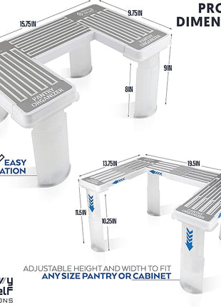 Savvy Shelf Adjustable Pantry & Can Storage Organizer - Kitchen Cabinet - Pantry Organization & Storage Can Organizer for Cupboard
