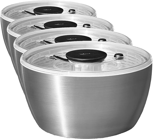 OXO Good Grips Stainless Steel Salad Spinner, 6.34 Qt. (Pack of 4)