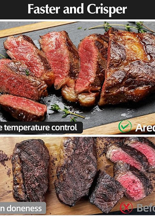 4-in-1 Portable Glass Air Fryer, 140–400°F Precise Heat, Max Crisp Technology, 4.2QT & 1.6QT Dual Containers with Lids, Freezer & Dishwasher Safe, Bake, Recrisp, Air Fry