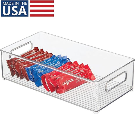 iDesign Stackable Fridge Bin - Storage Bin for Freezer or Pantry Organization, Clear, Made in USA
