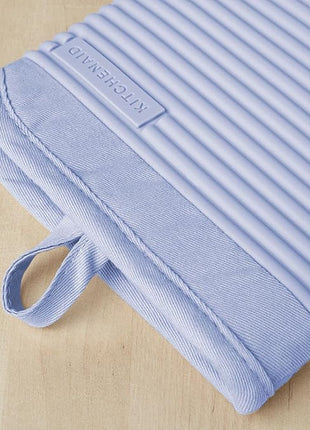 KITCHENAID Ribbed Soft Silicone Oven Mitt 2-Pack Set, 7.5"x13", Lavender Cream
